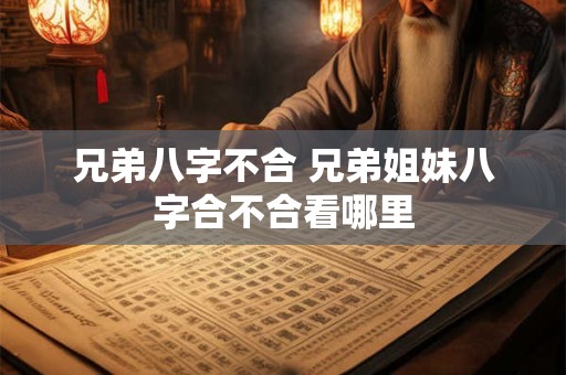 兄弟八字不合 兄弟姐妹八字合不合看哪里