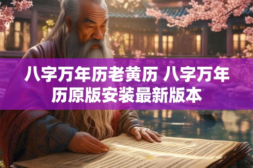八字万年历老黄历 八字万年历原版安装最新版本