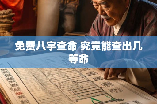 免费八字查命 究竟能查出几等命