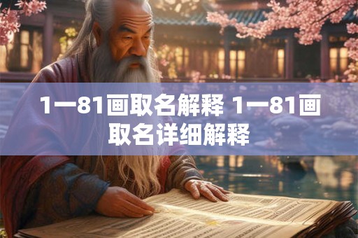 1一81画取名解释 1一81画取名详细解释