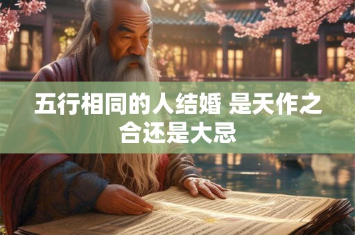 五行相同的人结婚 是天作之合还是大忌
