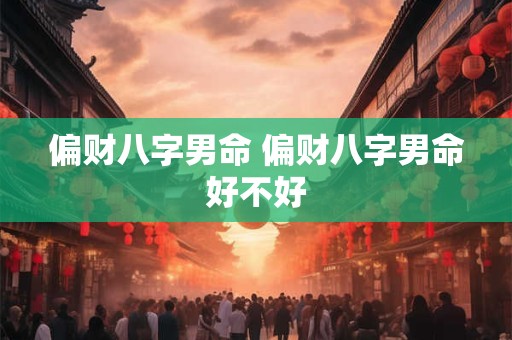 偏财八字男命 偏财八字男命好不好