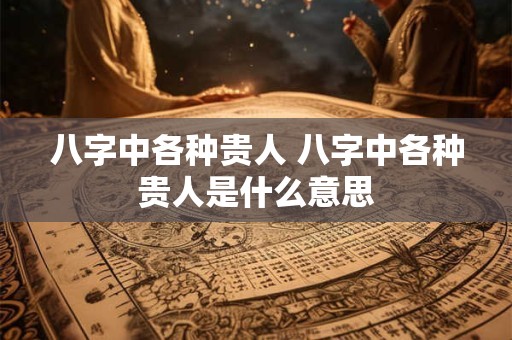 八字中各种贵人 八字中各种贵人是什么意思