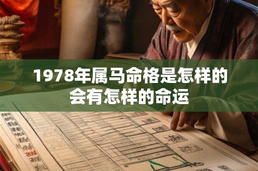 1978年属马命格是怎样的会有怎样的命运