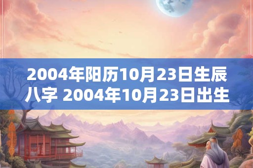 2004年阳历10月23日生辰八字 2004年10月23日出生的孩子是什么命