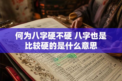 何为八字硬不硬 八字也是比较硬的是什么意思