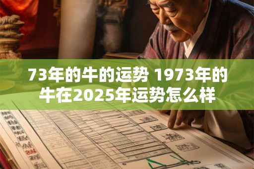73年的牛的运势 1973年的牛在2025年运势怎么样