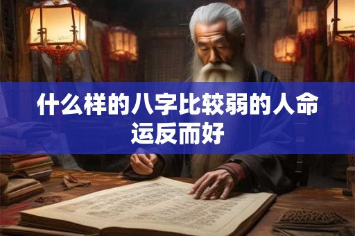 什么样的八字比较弱的人命运反而好