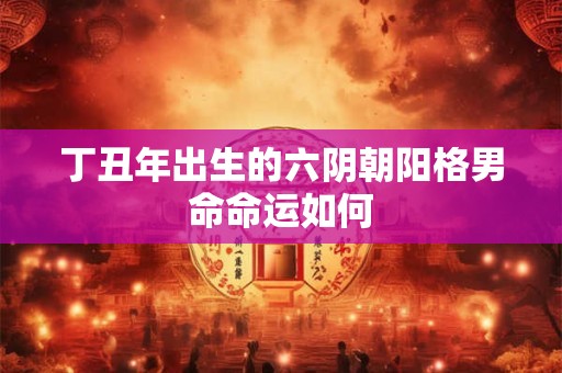 丁丑年出生的六阴朝阳格男命命运如何