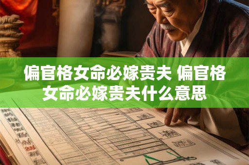 偏官格女命必嫁贵夫 偏官格女命必嫁贵夫什么意思