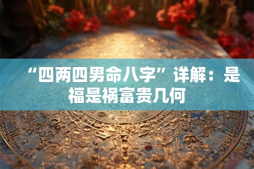 “四两四男命八字”详解：是福是祸富贵几何