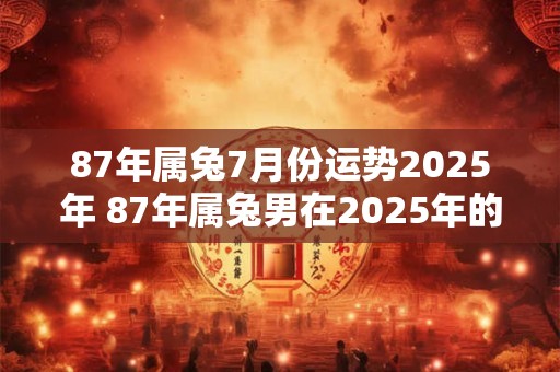 87年属兔7月份运势2025年 87年属兔男在2025年的运势和财运