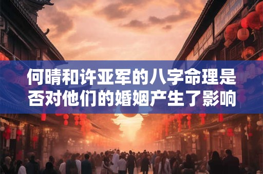 何晴和许亚军的八字命理是否对他们的婚姻产生了影响