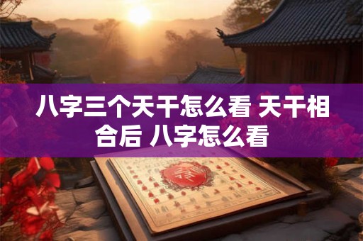 八字三个天干怎么看 天干相合后 八字怎么看