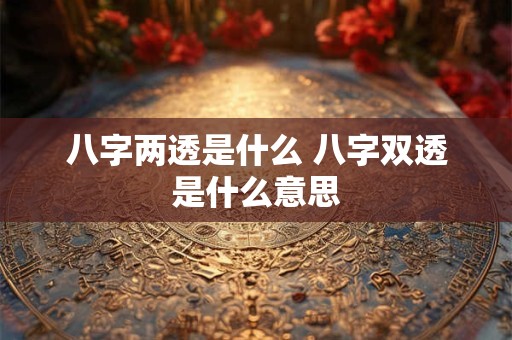 八字两透是什么 八字双透是什么意思