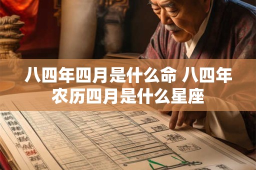 八四年四月是什么命 八四年农历四月是什么星座