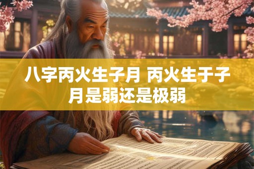八字丙火生子月 丙火生于子月是弱还是极弱