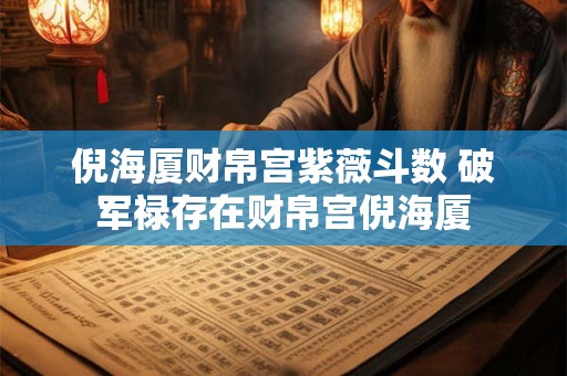 倪海厦财帛宫紫薇斗数 破军禄存在财帛宫倪海厦