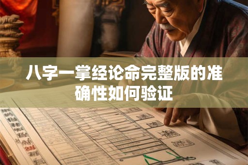 详细阅读:八字一掌经论命完整版的准确性如何验证 八字一掌经论命完整版的准确性如何验证