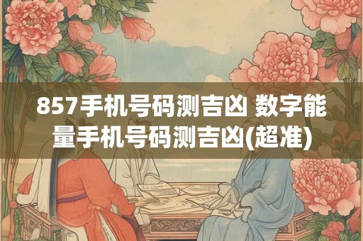 857手机号码测吉凶 数字能量手机号码测吉凶(超准)