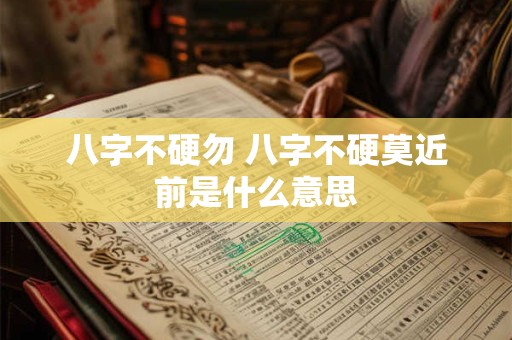 八字不硬勿 八字不硬莫近前是什么意思 八字不硬勿 八字不硬莫近前是什么意思