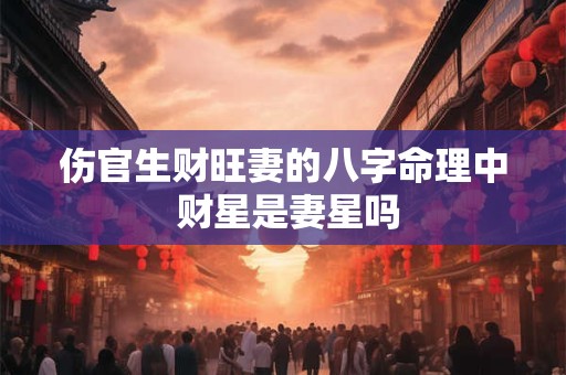 伤官生财旺妻的八字命理中 财星是妻星吗
