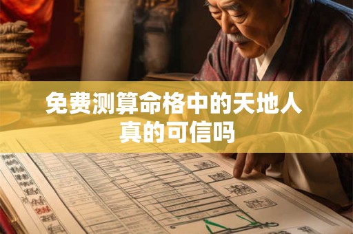免费测算命格中的天地人 真的可信吗