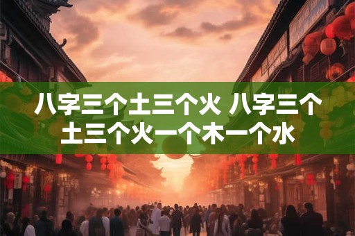 八字三个土三个火 八字三个土三个火一个木一个水