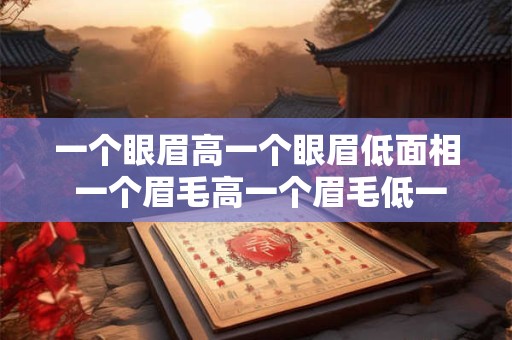 一个眼眉高一个眼眉低面相 一个眉毛高一个眉毛低一个眼睛大一个眼睛小