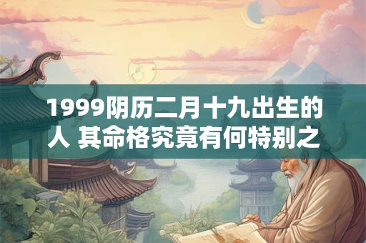 1999阴历二月十九出生的人 其命格究竟有何特别之处