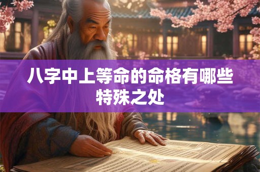 八字中上等命的命格有哪些特殊之处