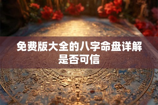 免费版大全的八字命盘详解是否可信