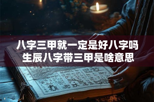 八字三甲就一定是好八字吗 生辰八字带三甲是啥意思