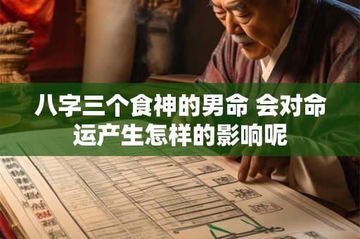 八字三个食神的男命 会对命运产生怎样的影响呢