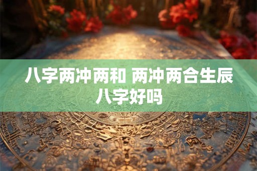 八字两冲两和 两冲两合生辰八字好吗