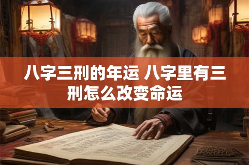八字三刑的年运 八字里有三刑怎么改变命运