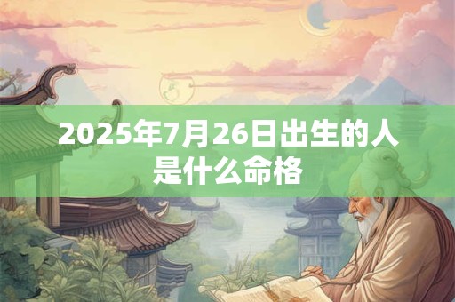 2026年7月26日出生的人是什么命格