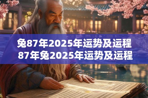 兔87年2025年运势及运程 87年兔2025年运势及运程每月运程