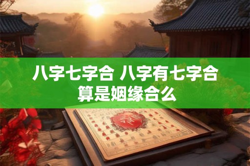 八字七字合 八字有七字合 算是姻缘合么