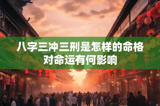 八字三冲三刑是怎样的命格对命运有何影响