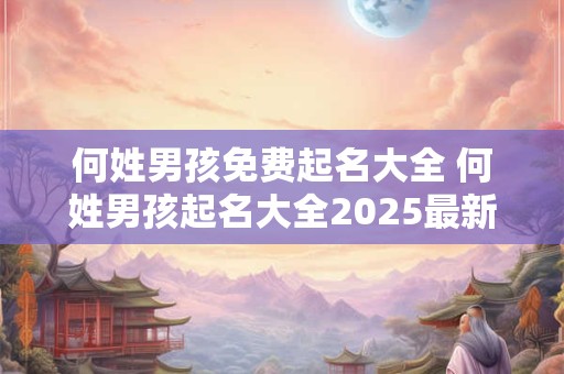 何姓男孩免费起名大全 何姓男孩起名大全2025最新版
