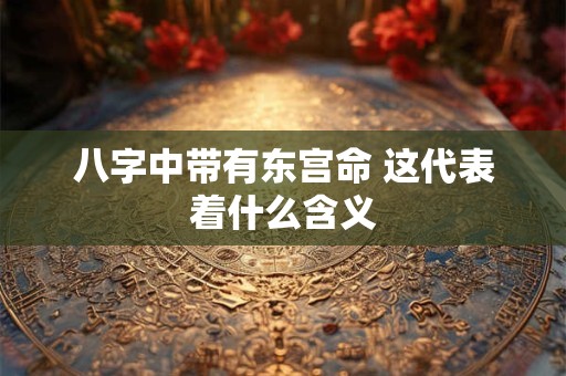八字中带有东宫命 这代表着什么含义