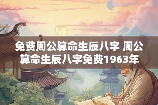免费周公算命生辰八字 周公算命生辰八字免费1963年6月初25曰迎时