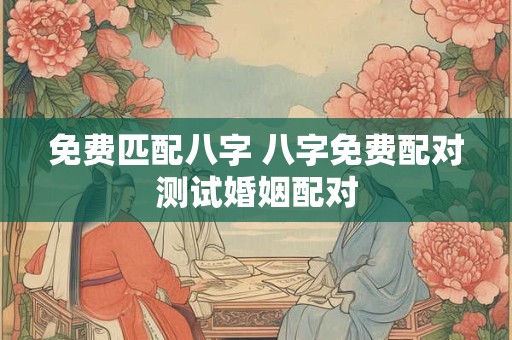 免费匹配八字 八字免费配对测试婚姻配对