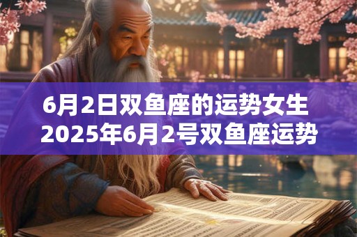 6月2日双鱼座的运势女生 2025年6月2号双鱼座运势
