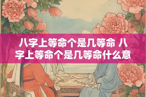 八字上等命个是几等命 八字上等命个是几等命什么意思