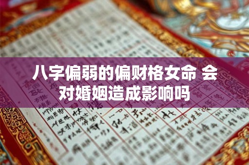 八字偏弱的偏财格女命 会对婚姻造成影响吗
