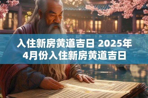 入住新房黄道吉日 2025年4月份入住新房黄道吉日 入住新房黄道吉日 2025年4月份入住新房黄道吉日