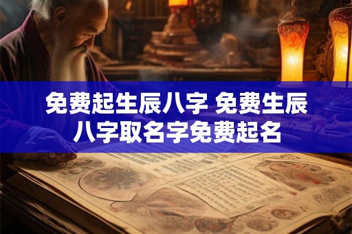 免费起生辰八字 免费生辰八字取名字免费起名
