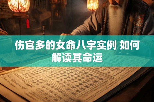 伤官多的女命八字实例 如何解读其命运